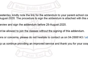 Addendum to parent - school contract